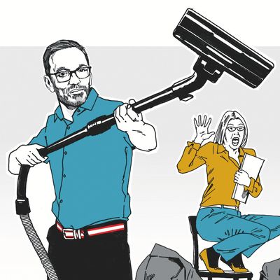 Illustration: P.M. Hoffmann Im Staubsauger der Demagogen entstehe eine toxische Mischung aus Realängsten, neurotisch-paranoider Angst und Wut, schreibt der Sozialpsychologe und Psychotherapeut Klaus Ottomeyer.